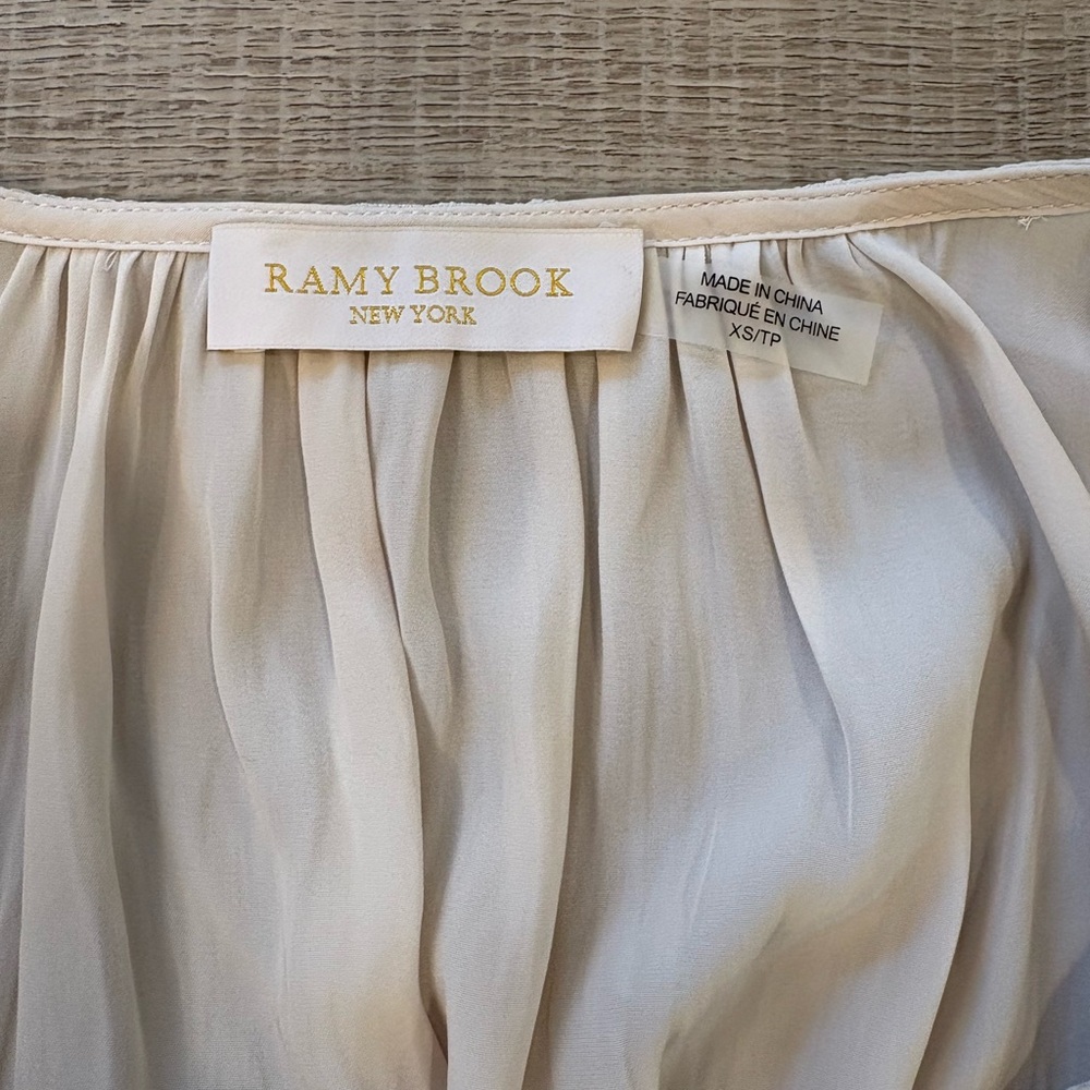 Ramy Brook Elegant Cream Ruffled Women's Top - Picture 2 of 8